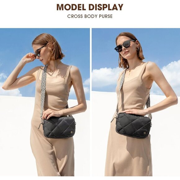 Crossbody Puffer Bag Women Quilted Lightweight Waterproof Shoulder Purse - Picture 2 of 7